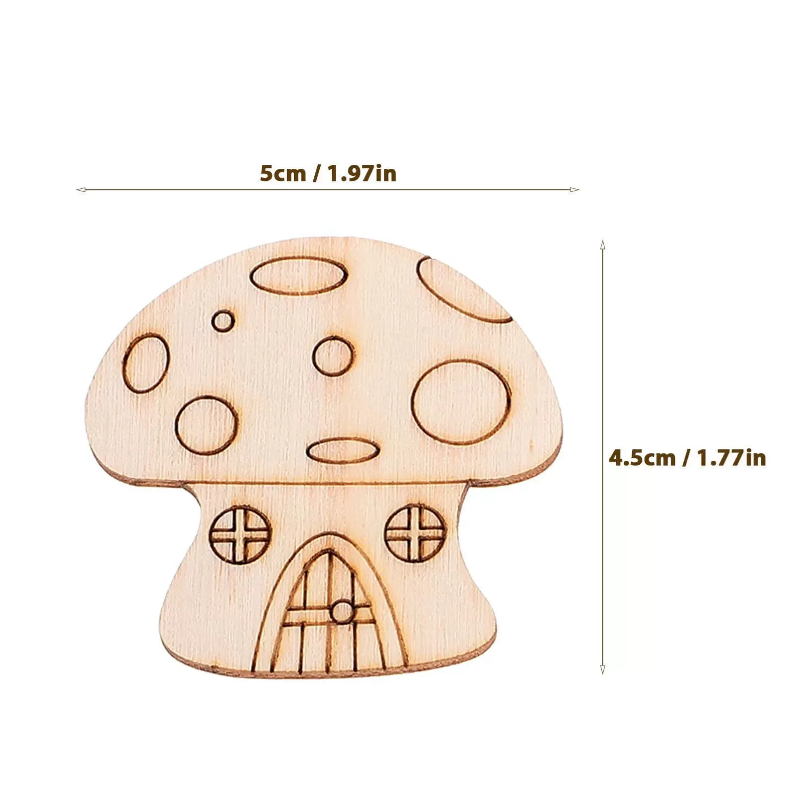 

20Pcs Mushroom Wood Slices Unfinished Natural Blank DIY Craft Shapes Creative Paintable Wooden Decorations Wood Embellishments