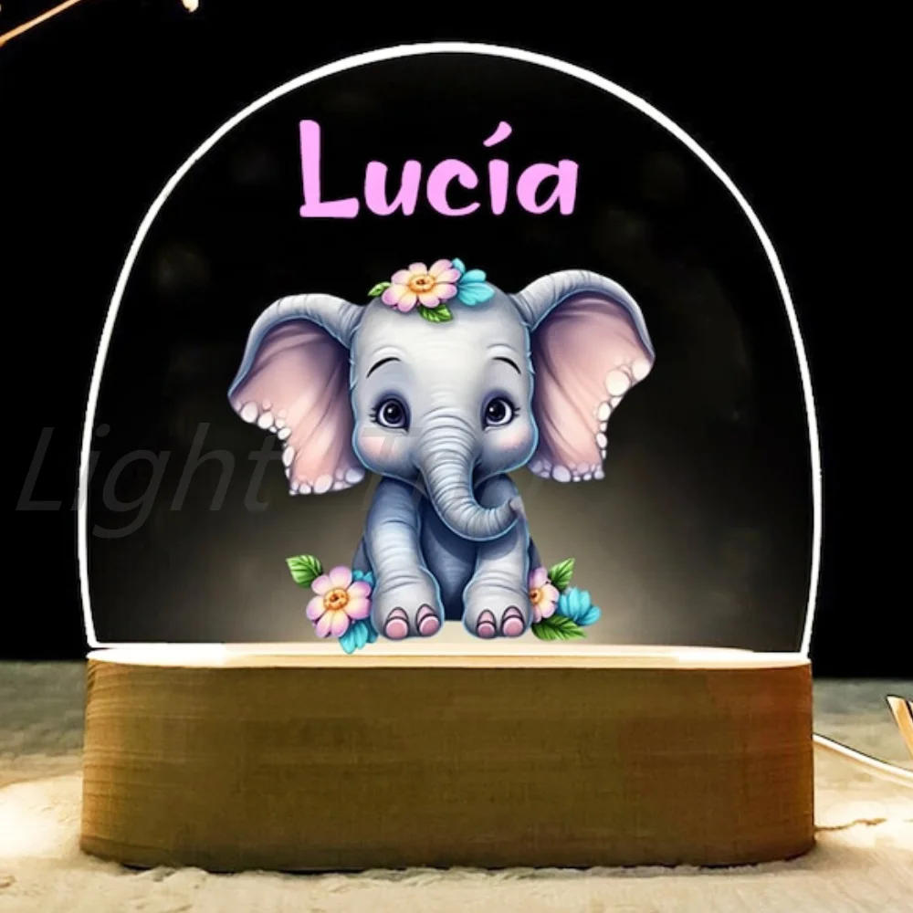 Personalizzato simpatici animali luce notturna baby birthgift lampada da comodino regalo per bambini baby battesimo night light kids baby room decor