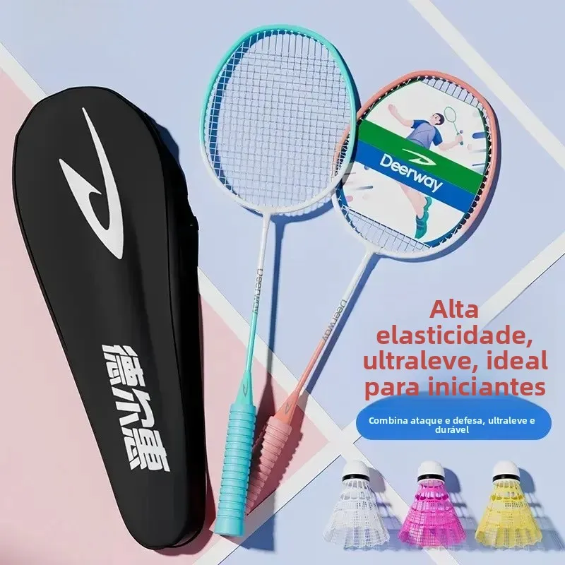 デルホイプロフェッショナル超軽量高弾性バドミントンラケットトレーニングセット（学校生徒、大人向けスポーツトレーニング用）
