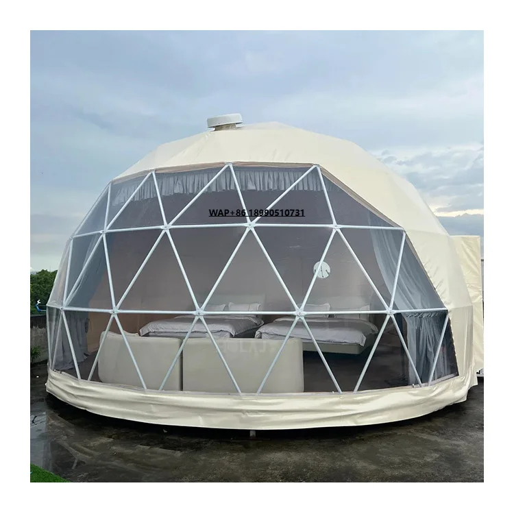 

Luxury Hotel Camping Tents Waterproof Inflatable Clear Geodesic Glamping Dome House Tent for Tourle Resort