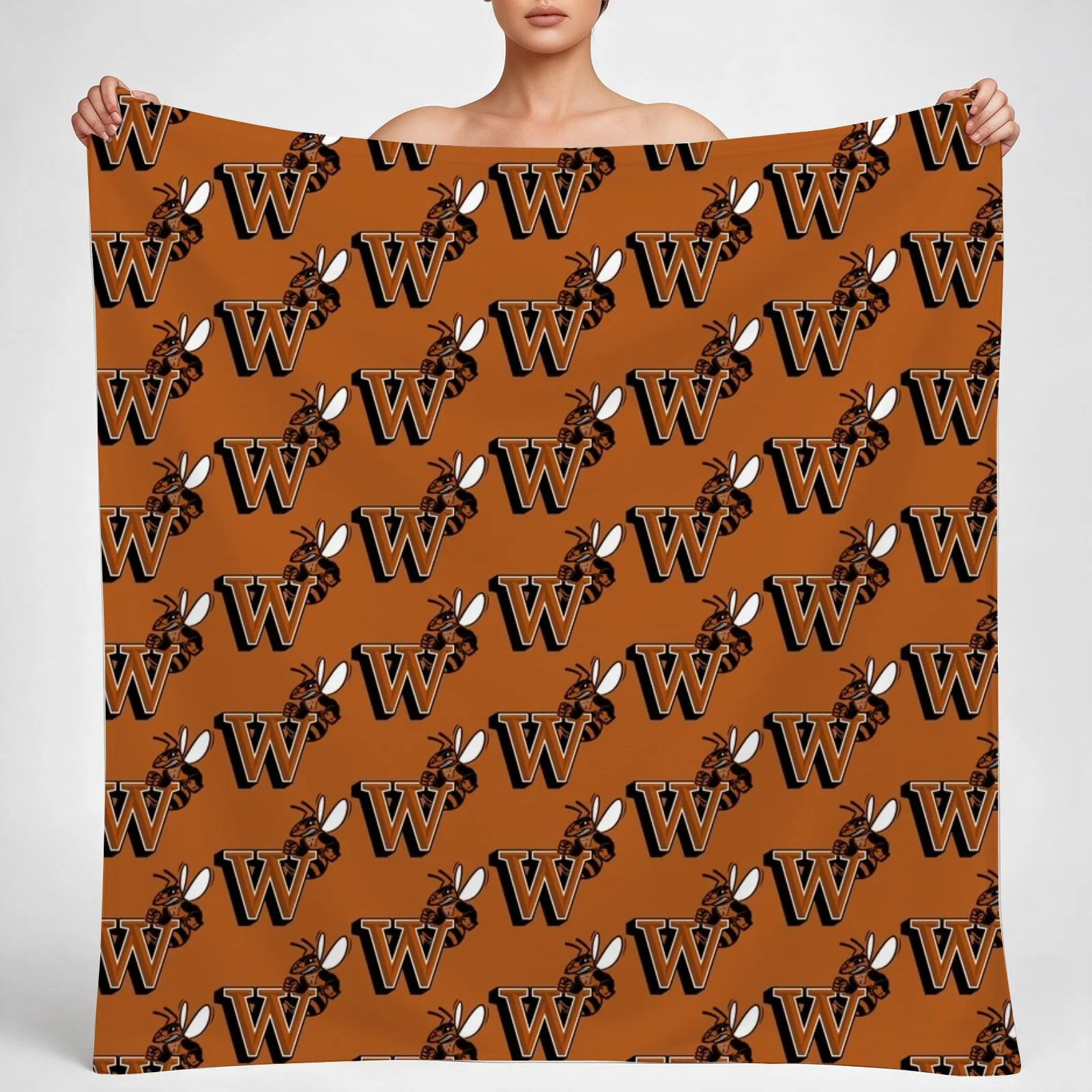 Waynesburg Yellowjackets Throw Blanket couch cozy soft plush fuzzy picnic outdoor blanket