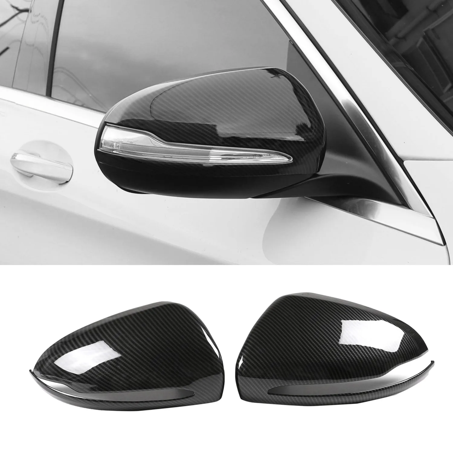 for B C E S GLC Class W205 W213 W253 Carbon Fiber ABS Side Rear View Mirror Cover Trim