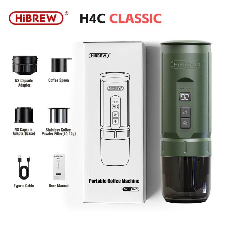 HiBREW ポータブルエスプレッソマシン 本体 HiBREW ポータブルエスプレッソコーヒーマシン 車&ホームキャンプ