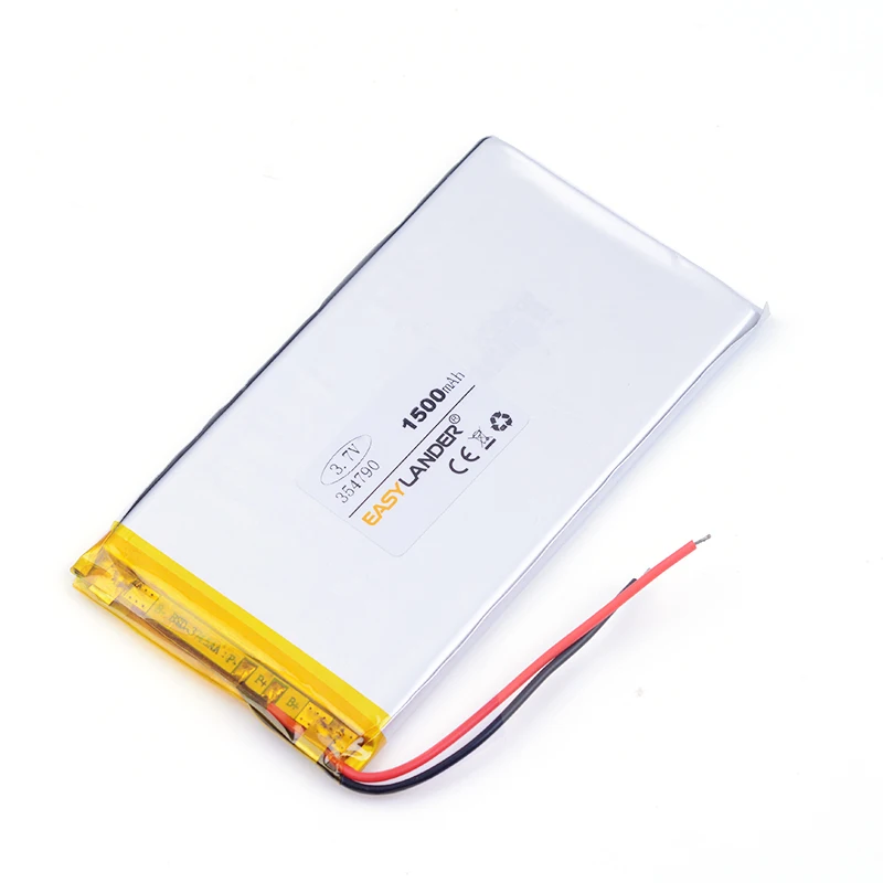 3.7 فولت 354790   بطارية ليثيوم أيون ليثيوم بوليمر قابلة لإعادة الشحن بقدرة 1500 مللي أمبير في الساعة للكمبيوتر اللوحي وبنك الطاقة والبيبو