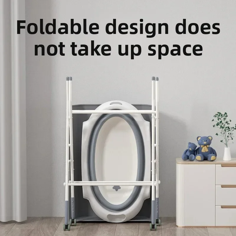 ‌Foldable Pet Bathtub - Adjustable Dog & Cat Bathing Basin Non-Slip Collapsible with Drainage Easy Clean for Small Dogs