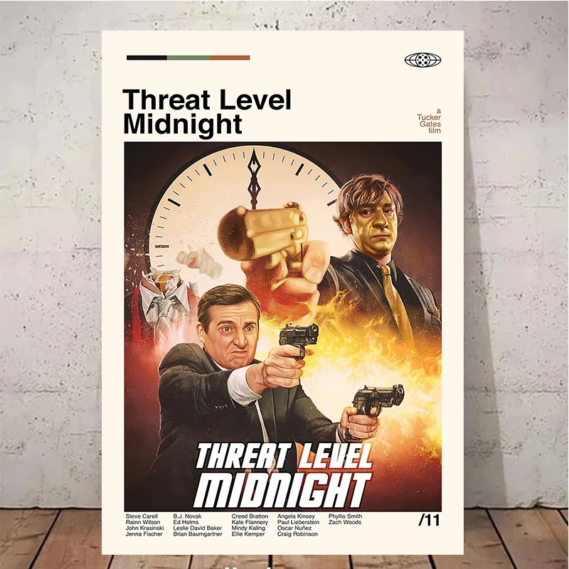 Threat Level Midnight Movie Poster The Office Michael Scott Canvas Painting Classial Picture for Living Room Home Decor