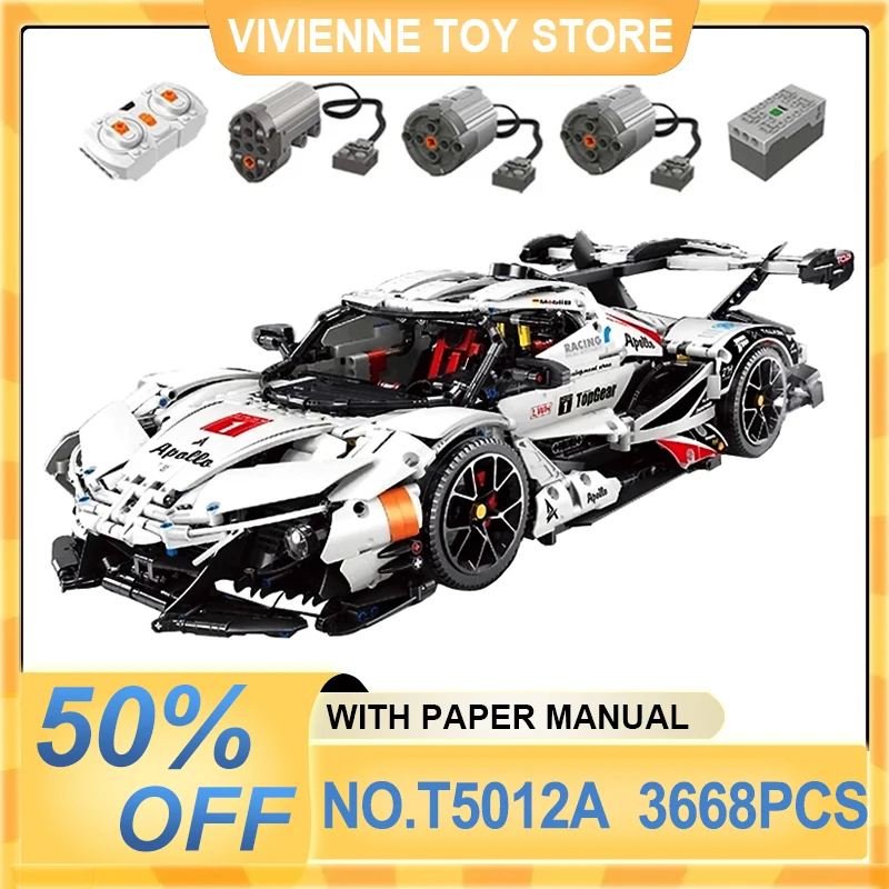 TGL T5012A MOC Technical Super Sport Car Apolloed IE Hypercar Model Building Block Puzzle Educational Toy Christmas Gift For Kid