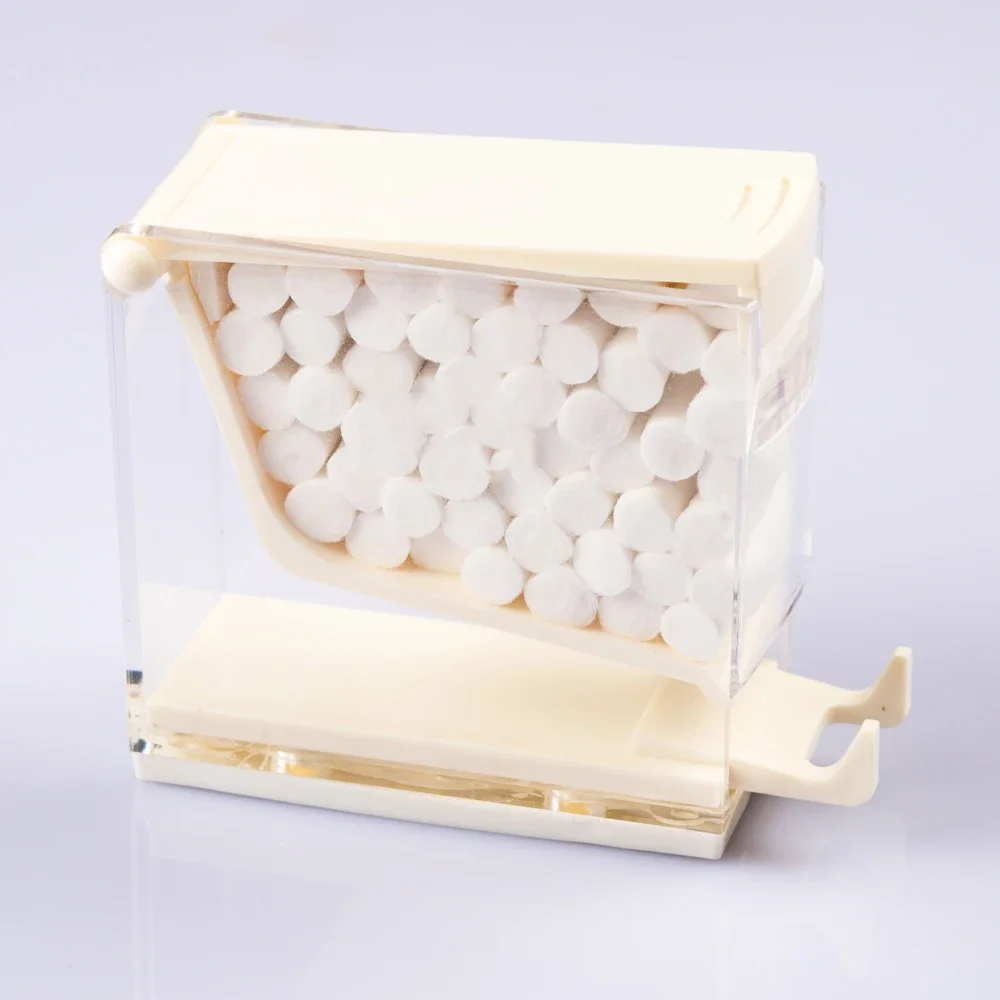 Dental Cotton Roll Dispenser Holder Storage Organizer Box Press Type