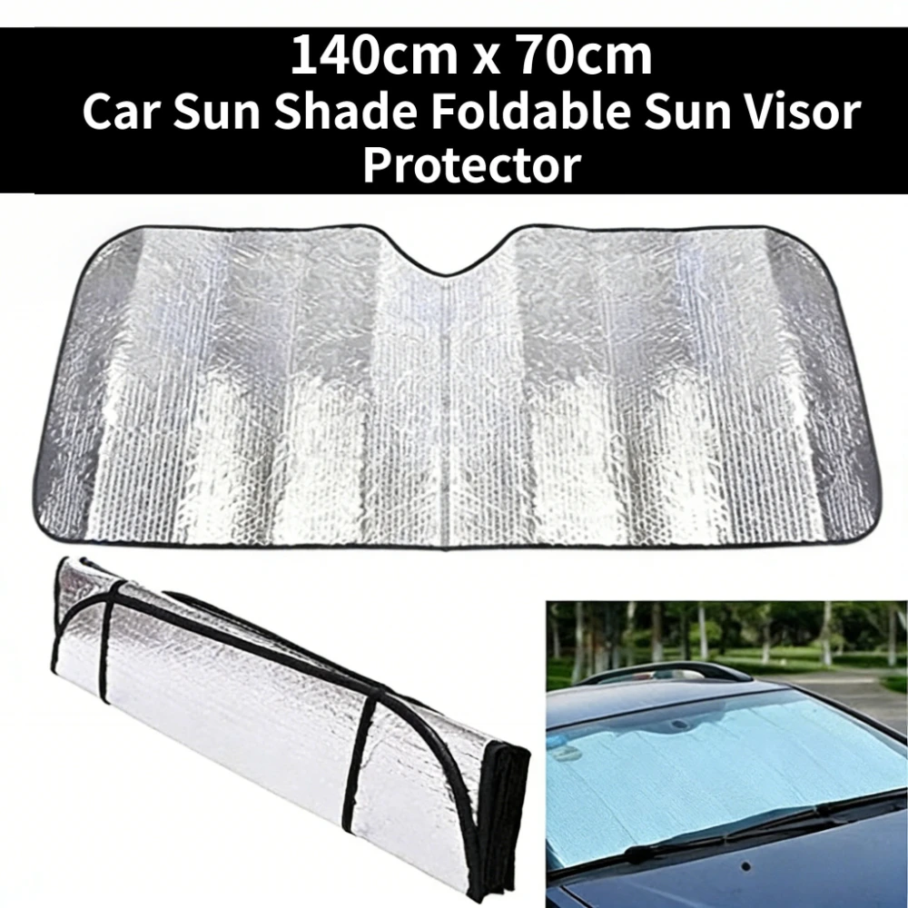 

140cm x 70cmCar Sun Shade Foldable Sun Visor Protector Blocks Heat Insulation Keep Cool Universal Fit Auto Sunshade Accessories