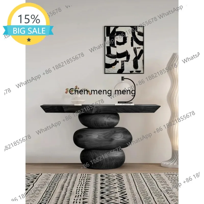 

L07 Sili Style Solid Wood Console Tables Designer High-Grade Home Console Wall-Mounted Storage Side View Taichung Ancient Side T