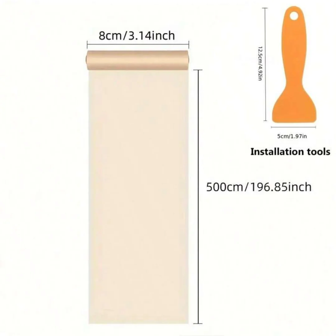 1pc 5m/196.85inch Self-adhesive Wall Trim Line Skirting Border Baseboard Wallpaper Sticker For Living Room Home Decoration