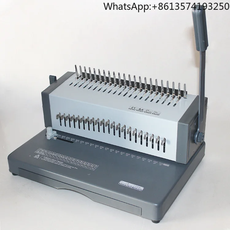 2088C   Manual Comb/wire Binding Machine 21 Holes Comb  Rubber Ring Clip Strip Punching Machine Can Punch 20 Sheets