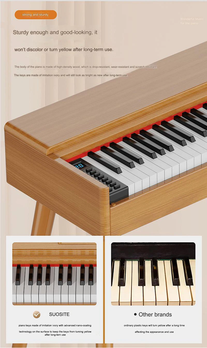 Acoustic Piano Electric Digital Professionnel Piano 88 Keys Weighted Professional Built in Speakers Piano Keyboard