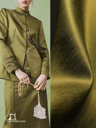 Gold Flow Style Glossy Streamer Drape Fabric Clothing Dress Dress Dress Fashion Jacket Satin Handmade DIY Designer Fabric
