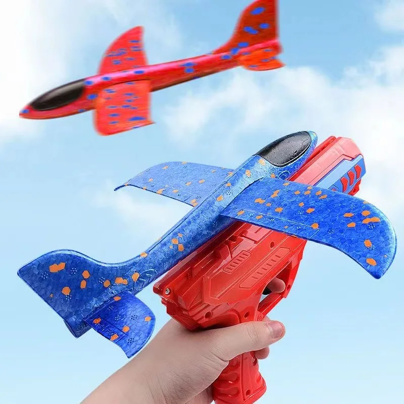 Children\'s Ejection Aircraft Toys Foam Aircraft Glider Parent-child Outdoor Games Toys Children\'s Gifts Foam Shooting Flying Toy