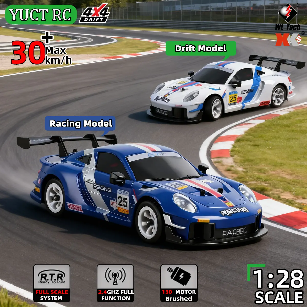 

WLtoys 284191 284019 1:28 Mini RC Drifting Car Upgraded Gyro 4WD High Speed Racing 2.4G Radio Control Model Vehicle Toy Gift