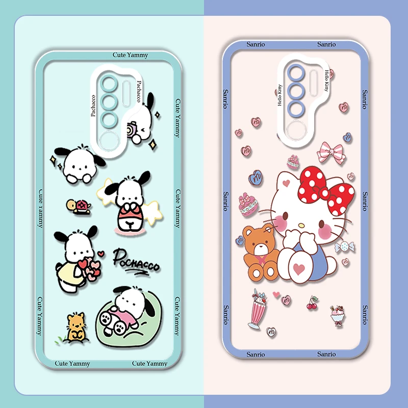 Sanrio Cinnamonroll Cover For Redmi 9 Phone Case Cartoon Transparent Soft Silicone Coque For Redmi9 Shell kuromi my melody Bags