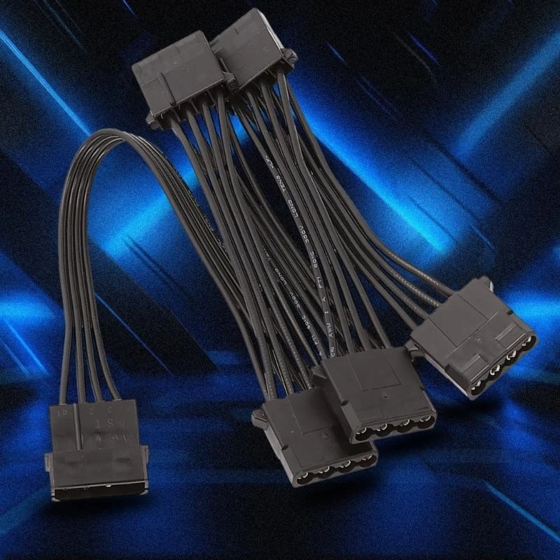 IDE Big 4Pin 1 to 5 Power Extension Cable Hard Disk Driver Power Splitter Cable for SSD HDD Power Splitter Adapter