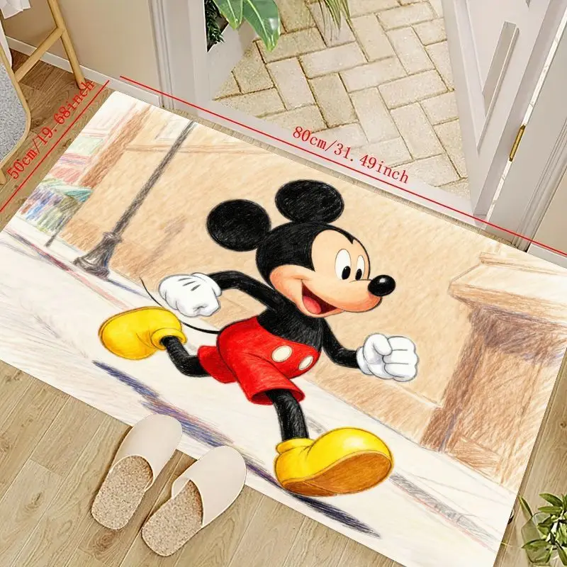 

1 шт. Коврик для бега с изображением Микки Мауса Диснея, 50x80 см (прибл. Нескользящий супермягкий коврик 20x31 дюймов) для детской комнаты Playr