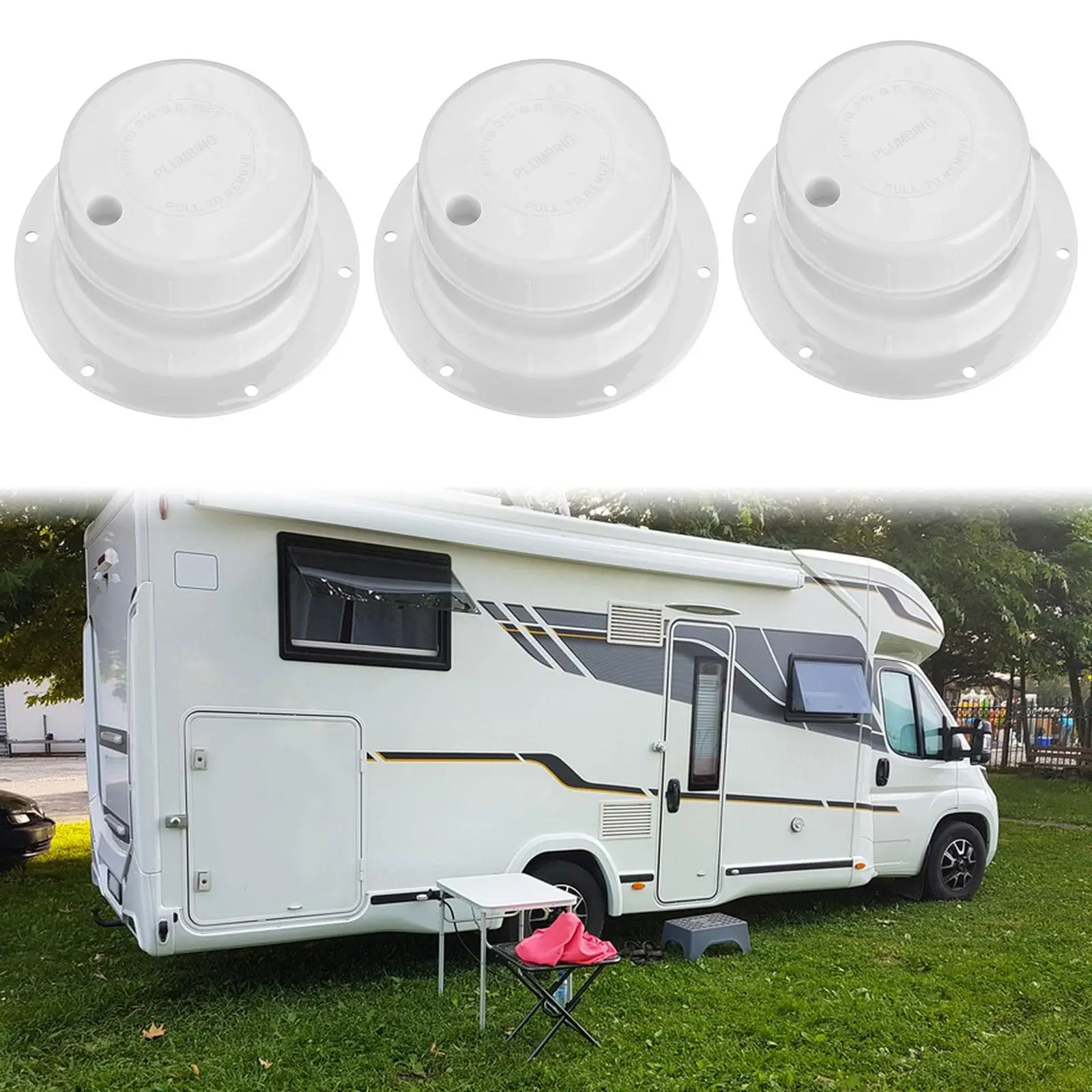 

Крышка вентиляционного отверстия для сантехники кемпера, простая установка, белые сменные крышки для канализационных вентиляционных отверстий для дома на колесах, крыши прицепа