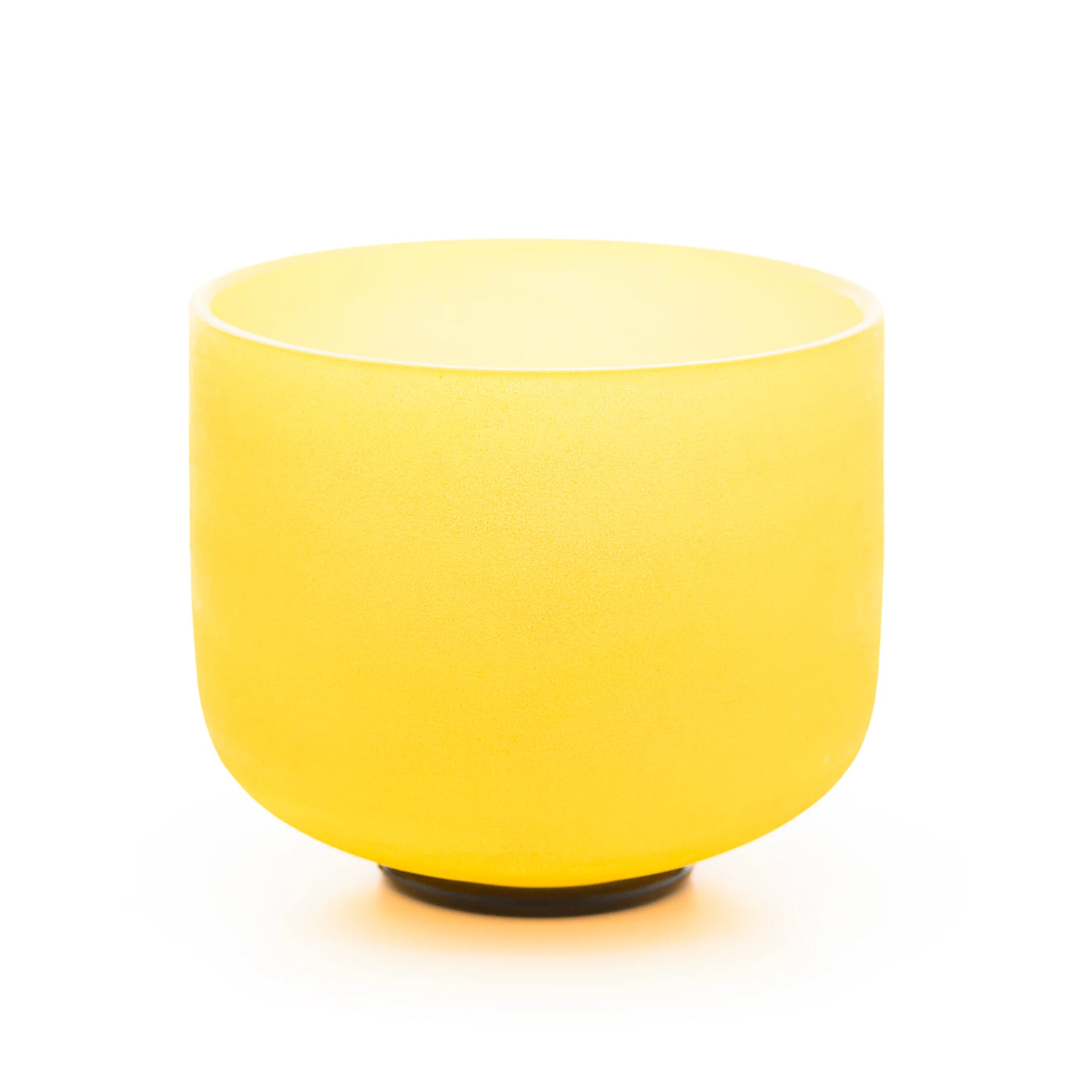 Hye-eun 8 inch E Note Yellow Frosted Quartz Crystal Singing Bowl Solar Plexus Chakra Crystal Singing Bowl For Sound Healing