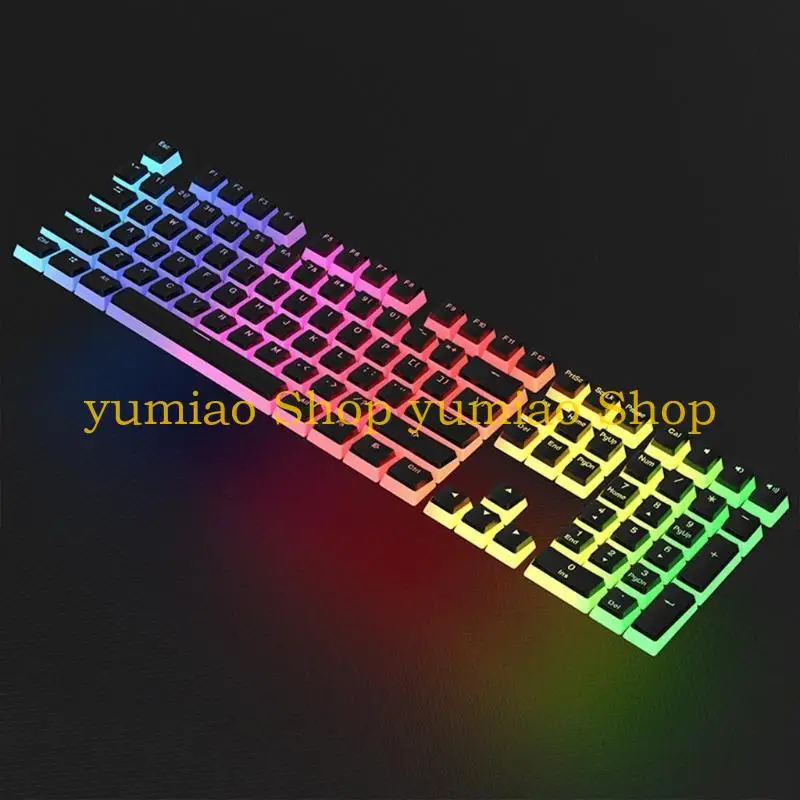 587B 108keys / Set PBT Keycaps Backlit Keycap OEM Profile for Cherry Mx Mechanical Keyboard with Translucent Layer