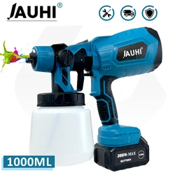 JAUHI 1500W 1000ML Cordless Electric Spray Gun with Battery Household Disinfection Sterilization Portable Paint Sprayer