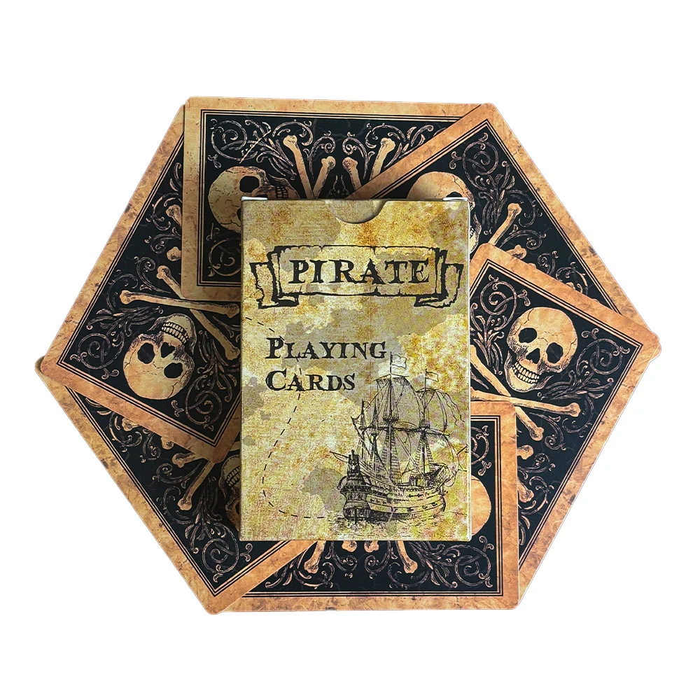 Pirate Skull Vintage Style Playing Cards Standard Deck of Cards Waterproof Poker Cards for Family Games,Parties ,Gatherings