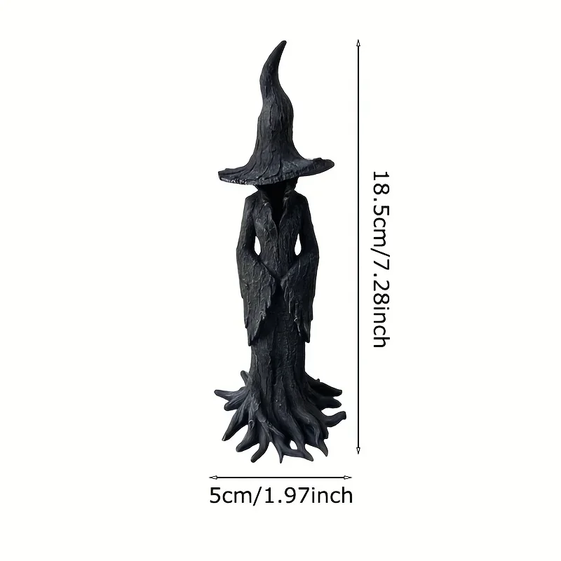 Dunkle Gothic-Hexe Harzstatue Retro-Horror Tischfigur Halloween Heimparty Tischdekoration Gruseliges Sammlerstück Dekorationszubehör – Detail 2