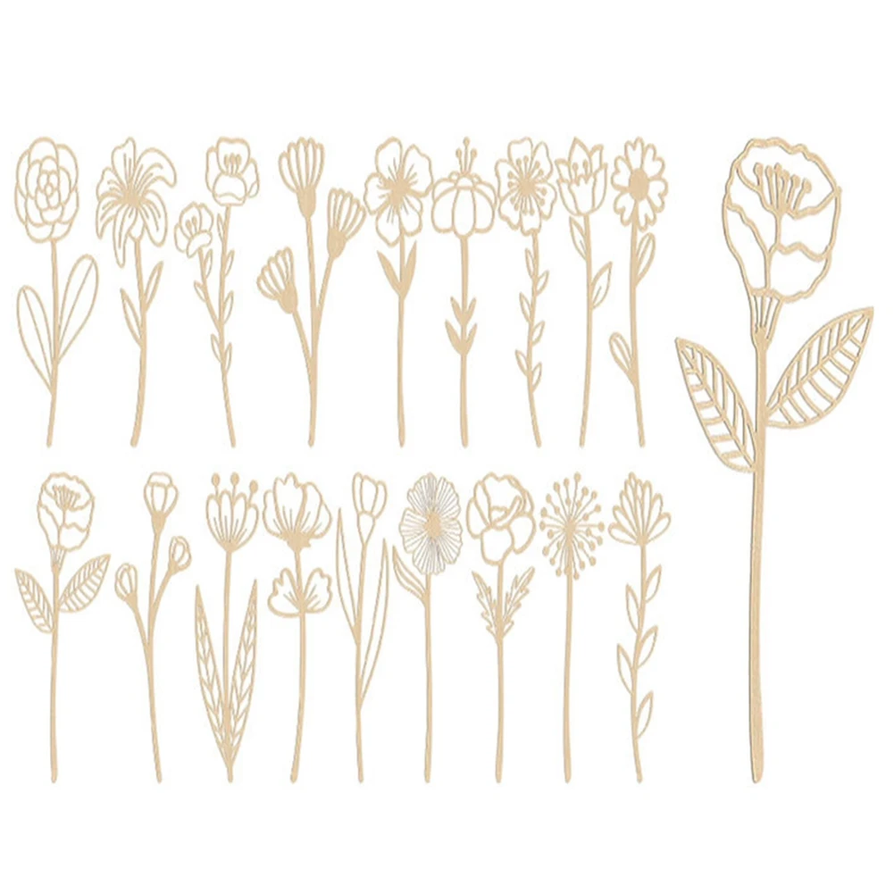 BMBY-DIY Wildflower Stems Art 36 Pcs Wooden Wildflower Decor Set For Home, Birthday, And Holiday Decoration