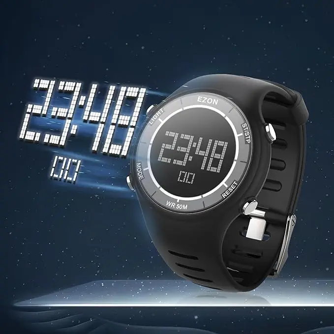 Men\'s Digital Sport Watch for Outdoor Running with Alarm Clock Stopwatch and Countdown Timer 50M Waterproof EZON L008