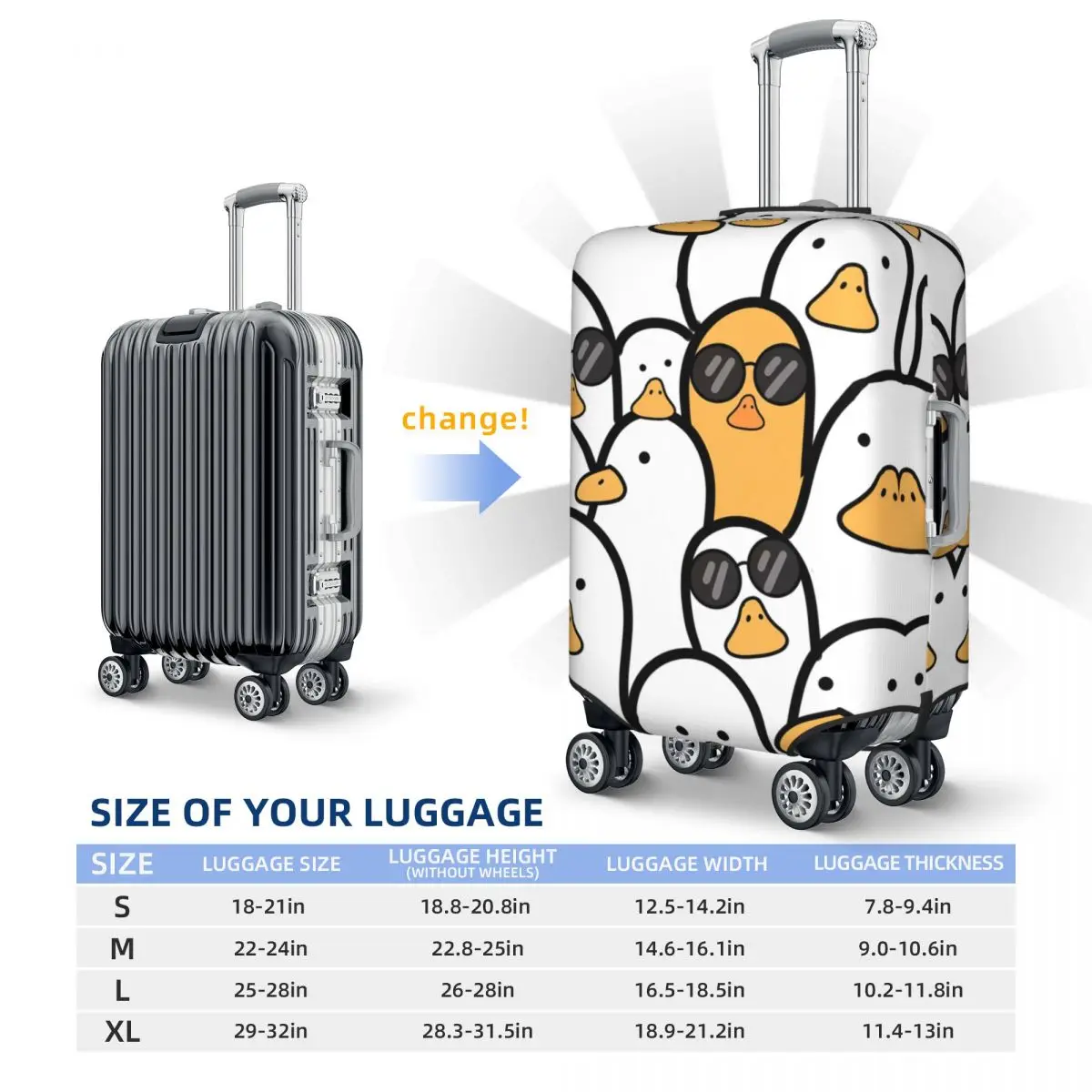 Funny Birds Print Suitcase Cover Cool Travel Flight Practical Luggage Accesories Protector