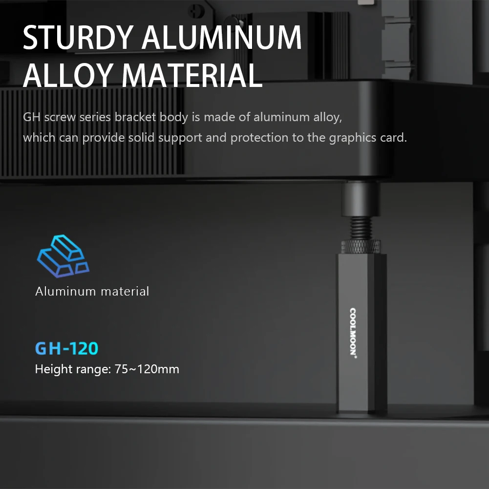 بطاقة الرسومات وحدة معالجة الرسومات حامل دعم قابل للتعديل تلسكوبي الروتاري برغي سبائك الألومنيوم بطاقة الفيديو قوس سطح المكتب علبة ملحقات