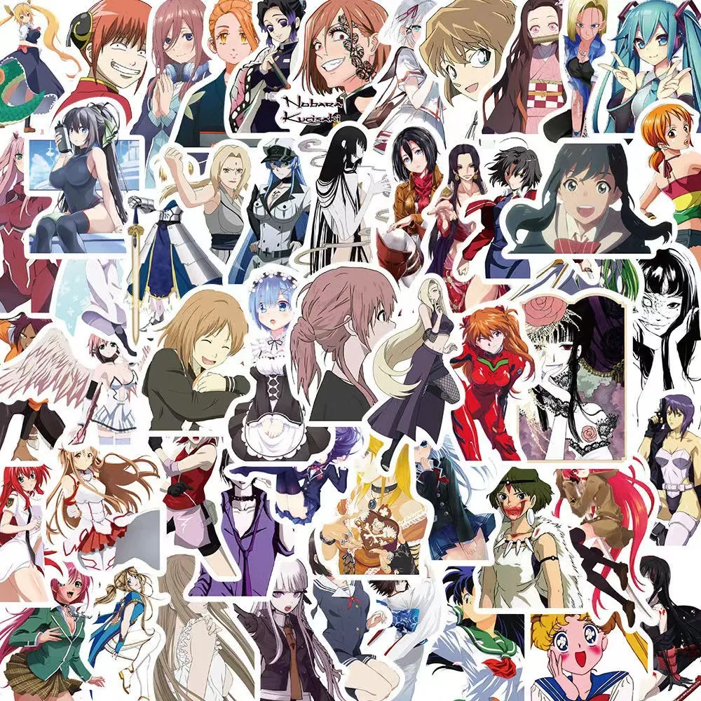 

50 шт. наклеек Waifu, граффити-стикеры для бутылок, ноутбуков, телефонов, велосипедов, багажа, скейтбордов, для детей и взрослых