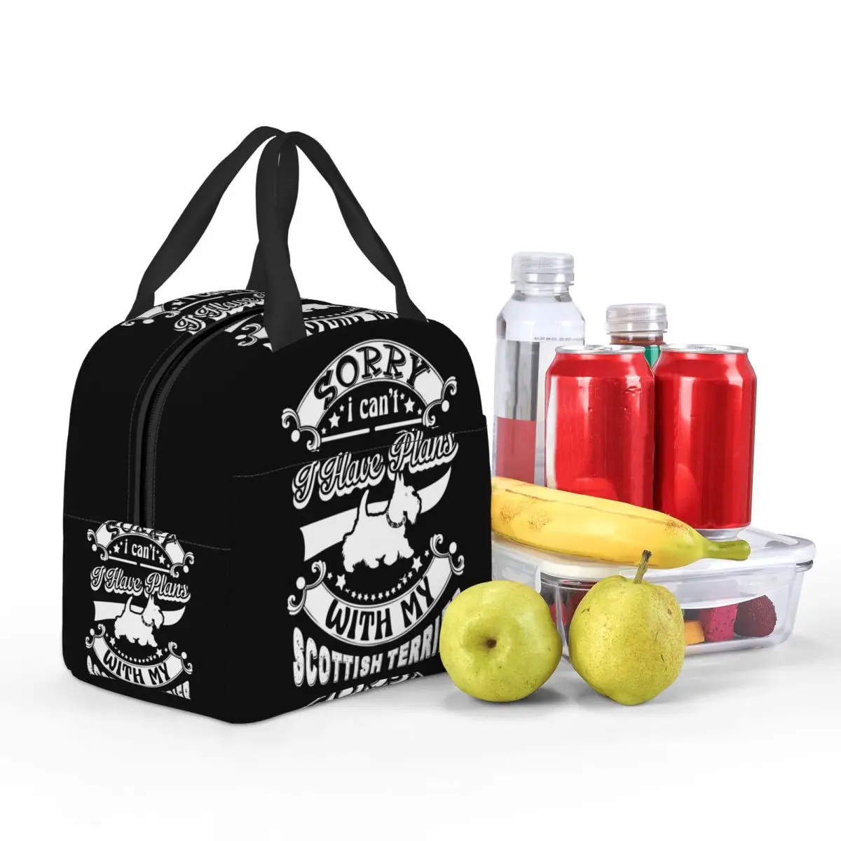 لدي خطط مع حقيبة الغداء المعزولة للكلاب الاسكتلندية الخاصة بي للأطفال، صندوق طعام حراري مبرد للمدرسة، حاوية صناديق الغداء