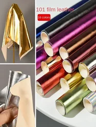 PU Leather Fabric Golden Silver Luster Handmade Diy Bags Cos Clothing Accessories Wholesale Cloth Diy Sewing Meters Material