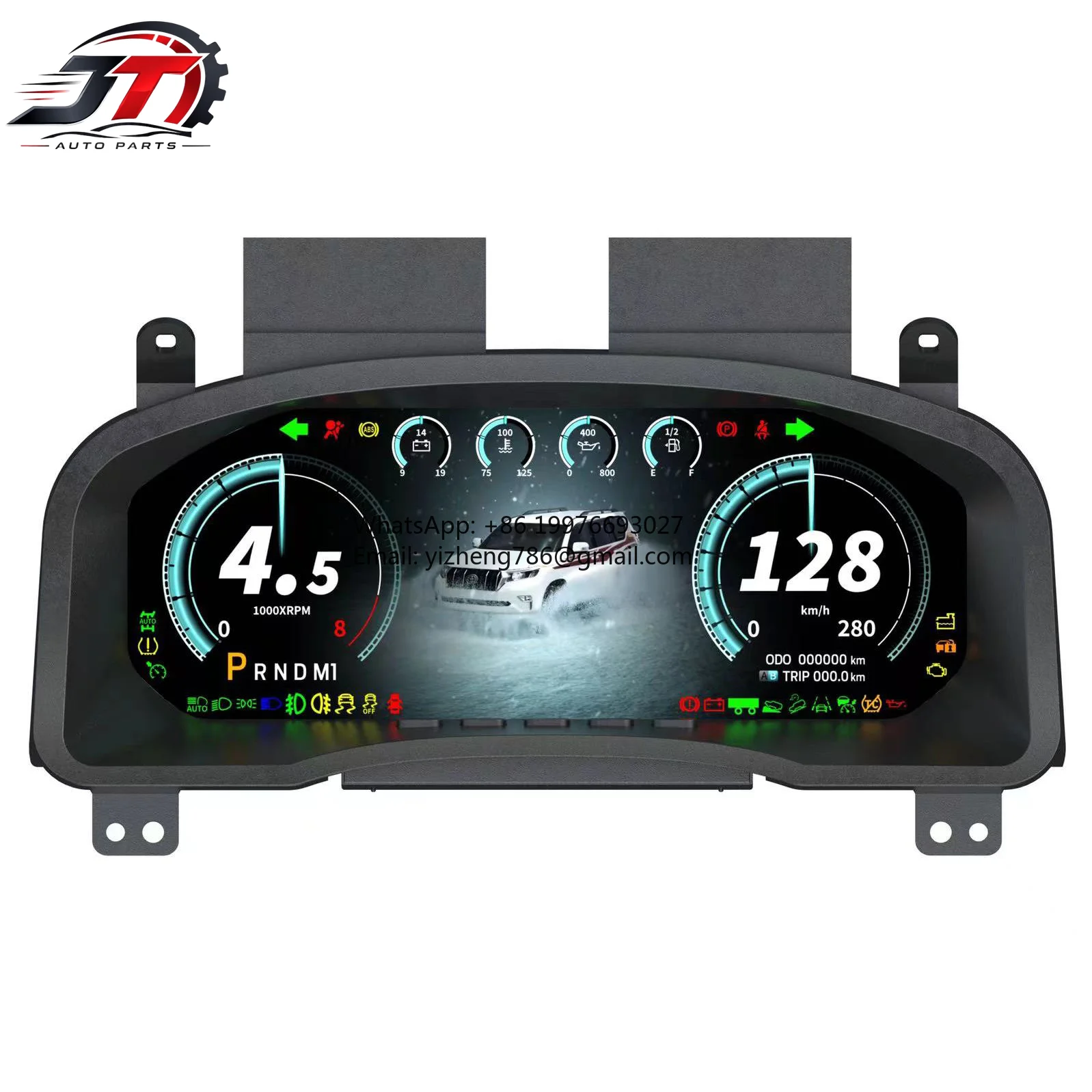 JT 12.3 Inch Linux System Car LCD Digital Cluster Instrument Speedometer Panel Dashboard Upgrade For Toyota For Prado 2003-2009