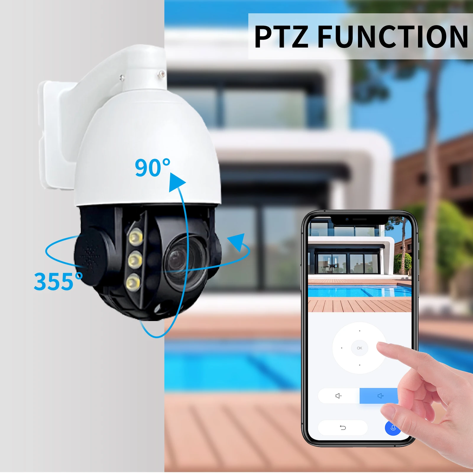 AZISHN Outdoor Color Night Vision 4K IP Camera Optical 20X Zoom CCTV Video Security 8MP Human Automatic Tracking H.265+