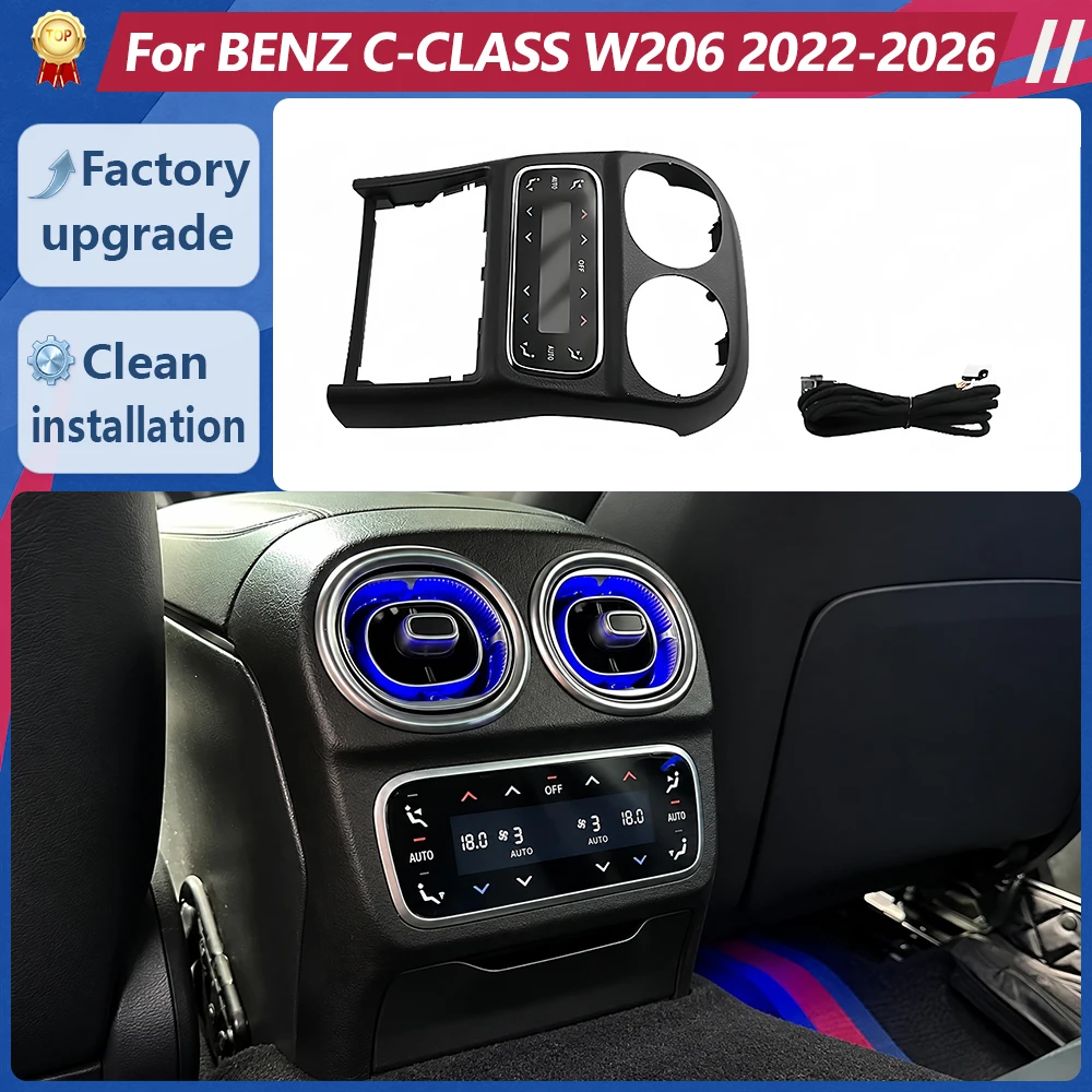 Rear Air Conditioning Control Panel for Mercedes-Benz C-Class W206 2022-2026 Vehicle Interior Center Console Trim Retrofit Parts