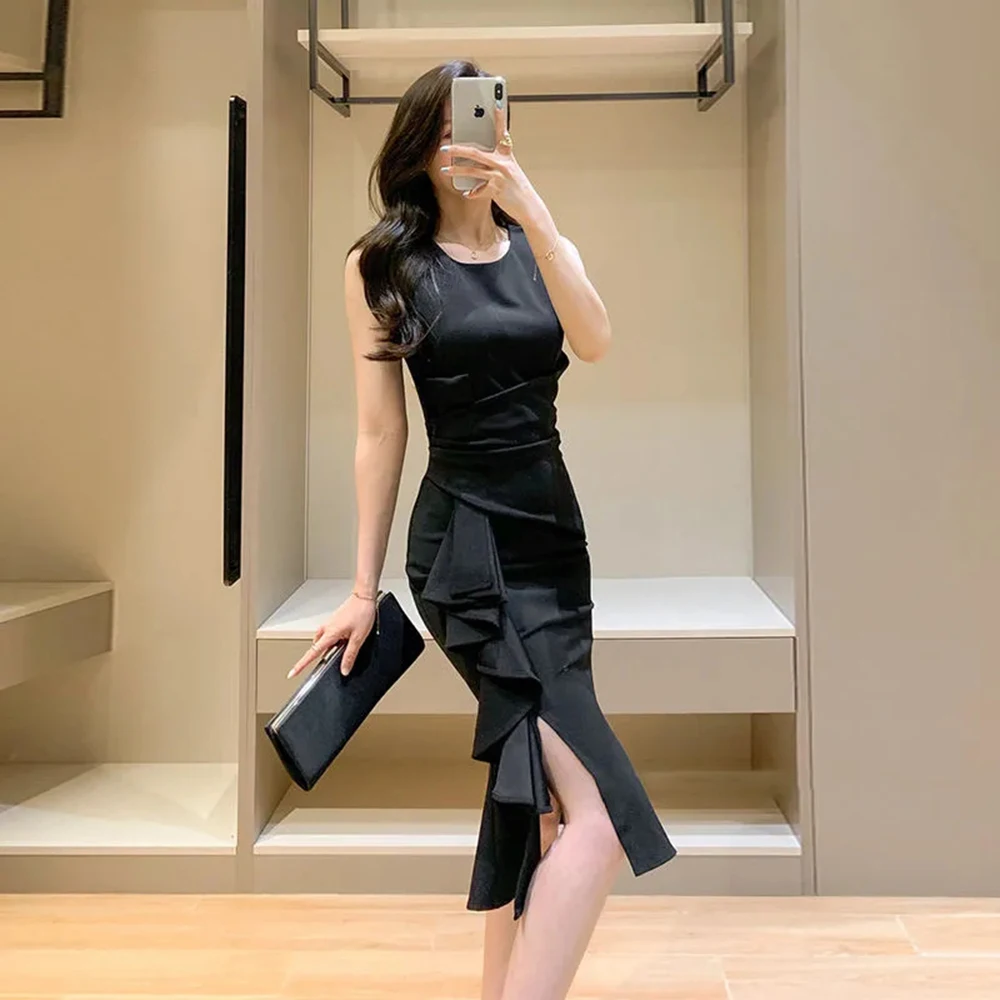 slim fit dress slacks Floral Chiffon Midi Dress – Korean Fashion for Women, Elegant & Chic –  Morus Alba