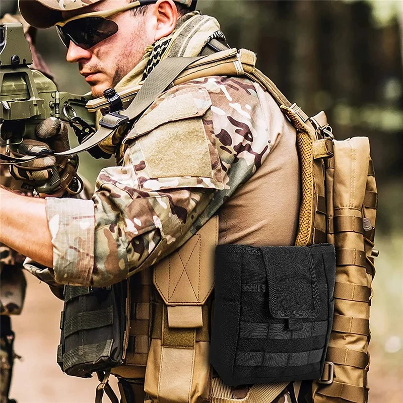 Tactical Molle Foldable Molle System AR15 Dump Magazine Pouch Hunting Recovery Bag EDC Drop Pouch Airsoft Accessories