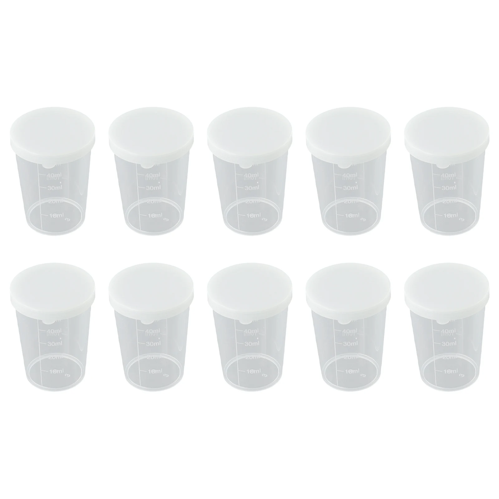 10Pcs Measuring Cups With Lid Transparent Plastic Scale Beaker Cups Lab Container Jugs Kitchen Baking Tool