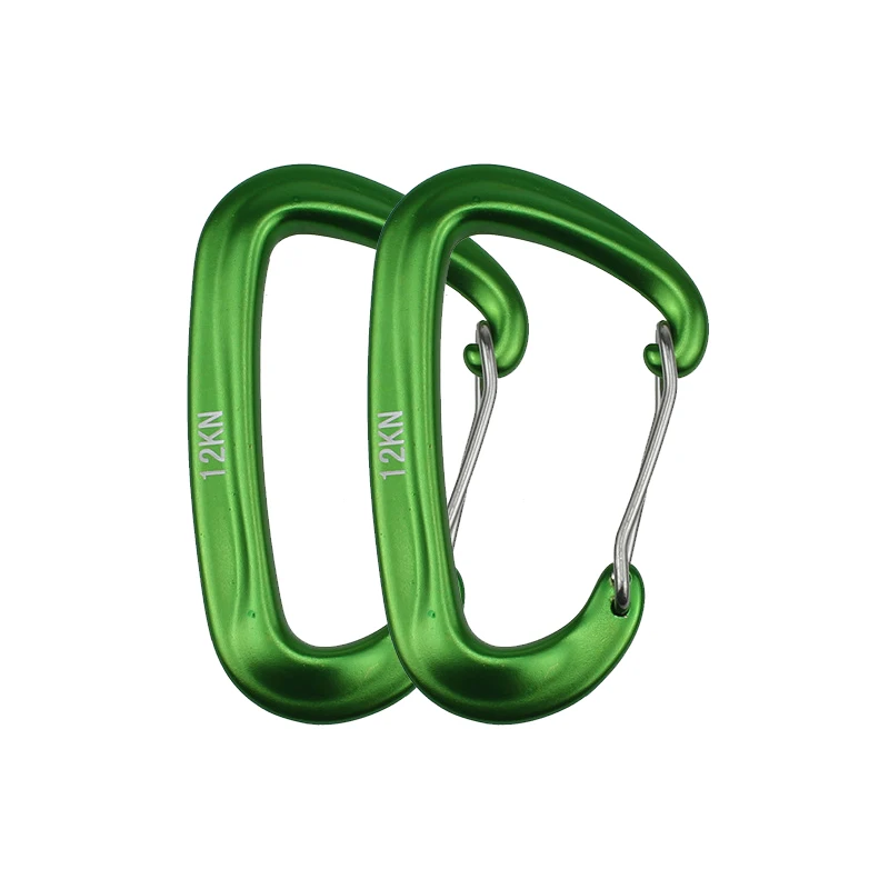 12KN Kleiner Kletterkarabiner D-Form Bergsteigen Schnalle Haken Sicherheitsschloss Outdoor Camping Wandern Schlüsselanhänger