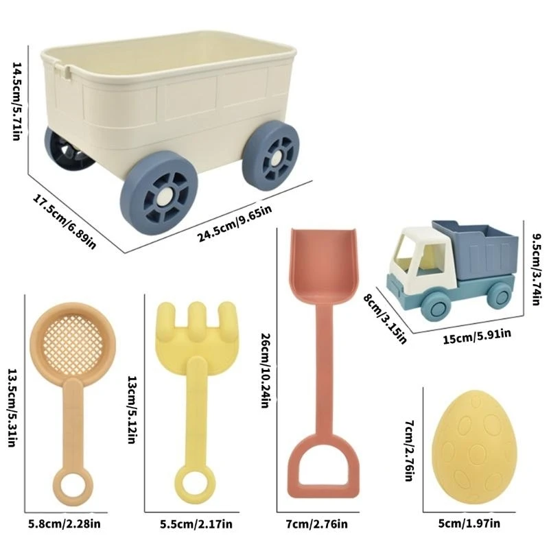 6/8 pezzi Set sabbia e acqua per bambini incoraggia creatività e il lavoro per i bambini