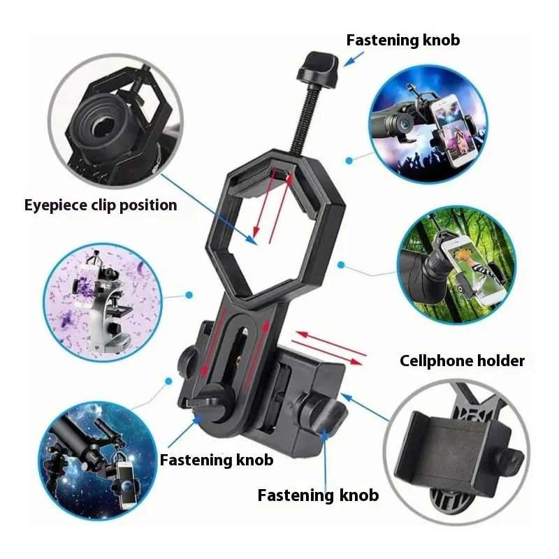 Universal Cell Phone Adapter Mount Telescope Phone Mount for Binocular Monocular Spotting Scope Telescope