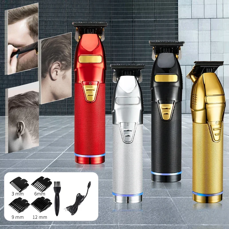 Gold Clipper for Men Rechargeable Cordless Hair Trimmer - Professional Barber T Machine for Hair Styling & Beard Trimming