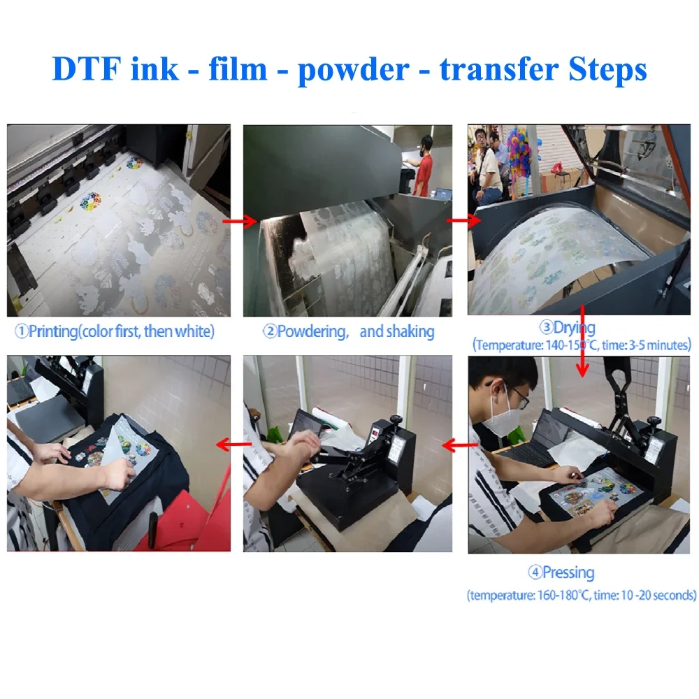 DTF INK 6PC*250ML For Dirent printer film for Epson L1800 L800 L805 DX5 DX7 I3200 I4720 I5113 Printhead DTF 1BK-1C-1M-1Y-2WH