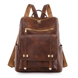 Women's Leather Anti-theft Backpack Purse Casual Ladies Satchel Bags Fashion Waterproof School Shoulder Bag for Teenagers Girls