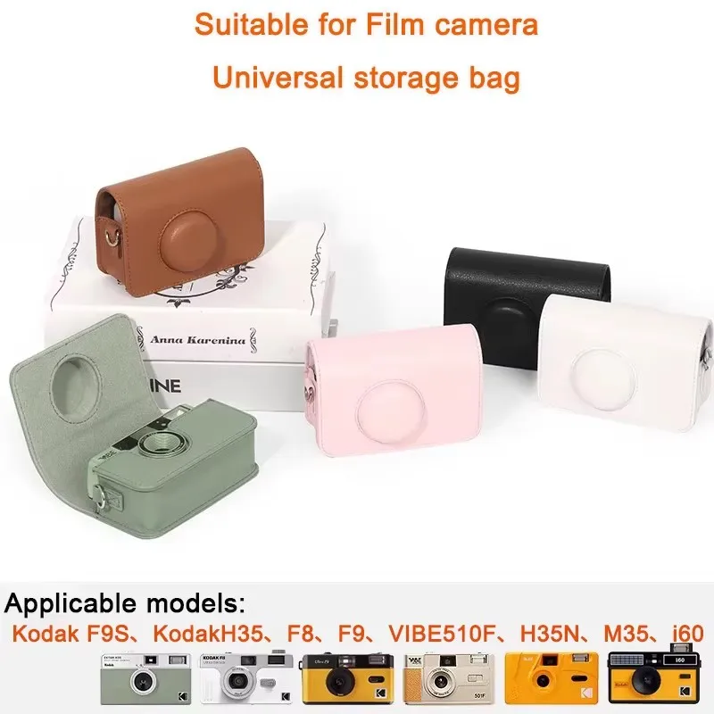 Camera Bag for Kodak H35 H35N F8 F9 VIBE51 M35 I60 Film Camera Retro Leather Case Anti-Scratch with Camera Strap Storage Bag