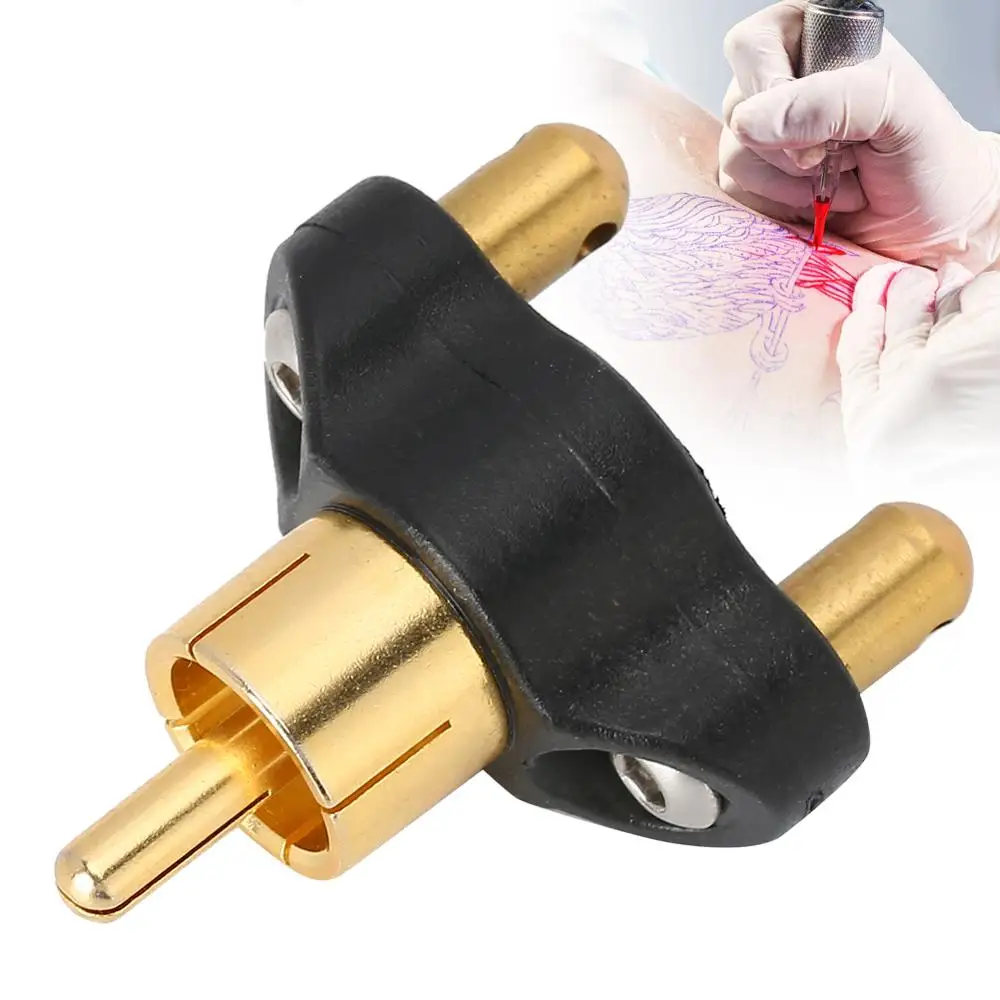 Top Grade 1pcs Professional Alloy Tattoo Machine Conversion Head Interface Clip Cord Cable Converter Tattoo Gun Power Supply